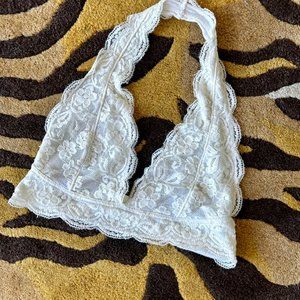 Urban Outfitters Out from Under Cream Halter Lace Bralette